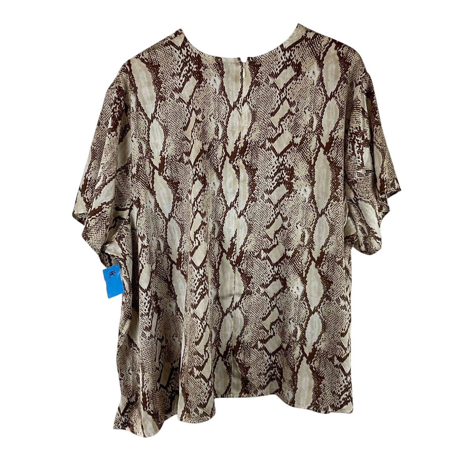 Top Short Sleeve By Worthington In Snakeskin Print, Size: 3x