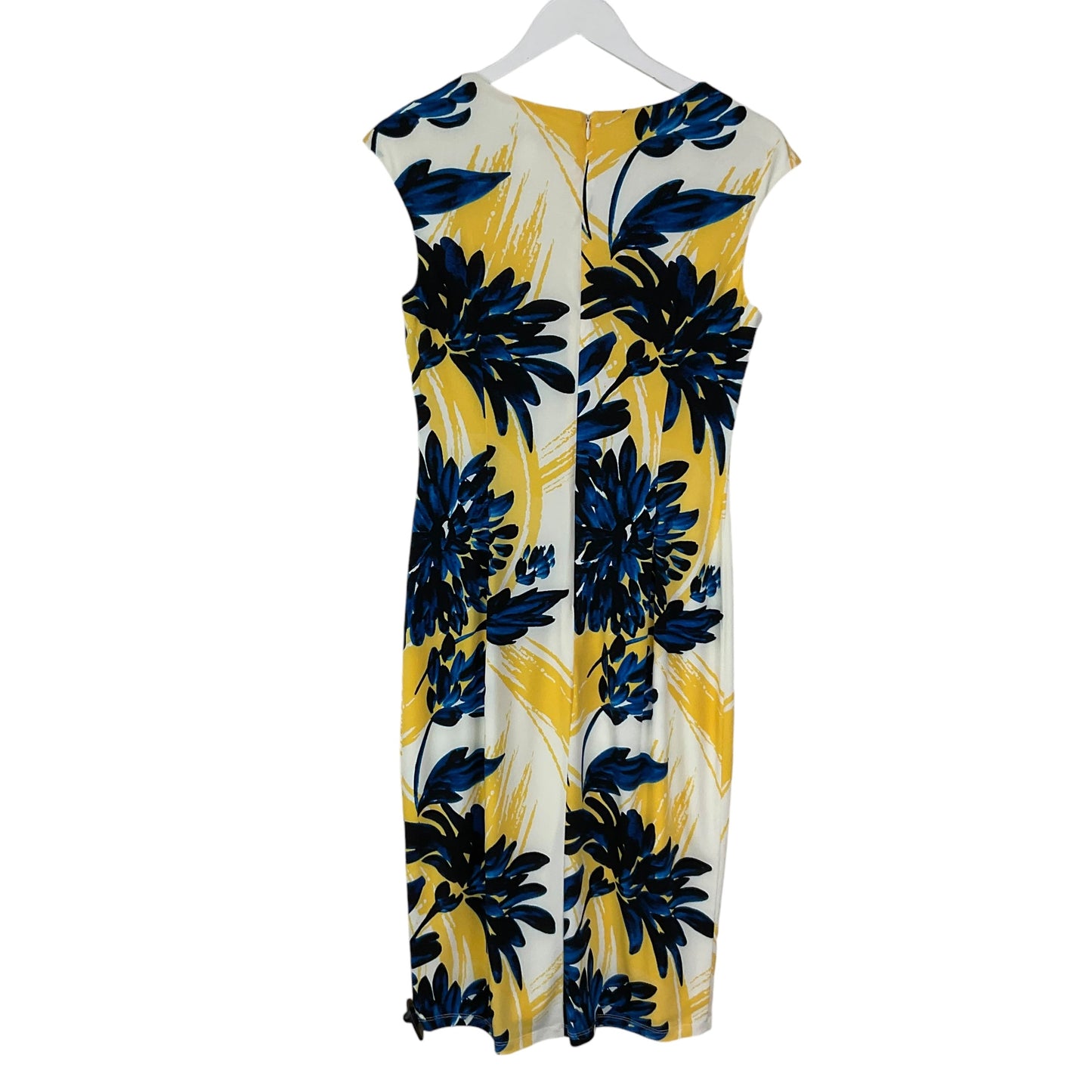 Dress Casual Midi By London Times In Blue & Yellow, Size: 4