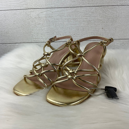 Sandals Heels Block By Bcbgeneration In Gold, Size: 6.5