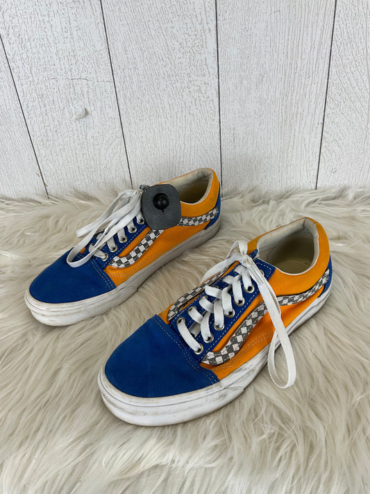 Shoes Sneakers By Vans In Blue & Gold, Size: 8