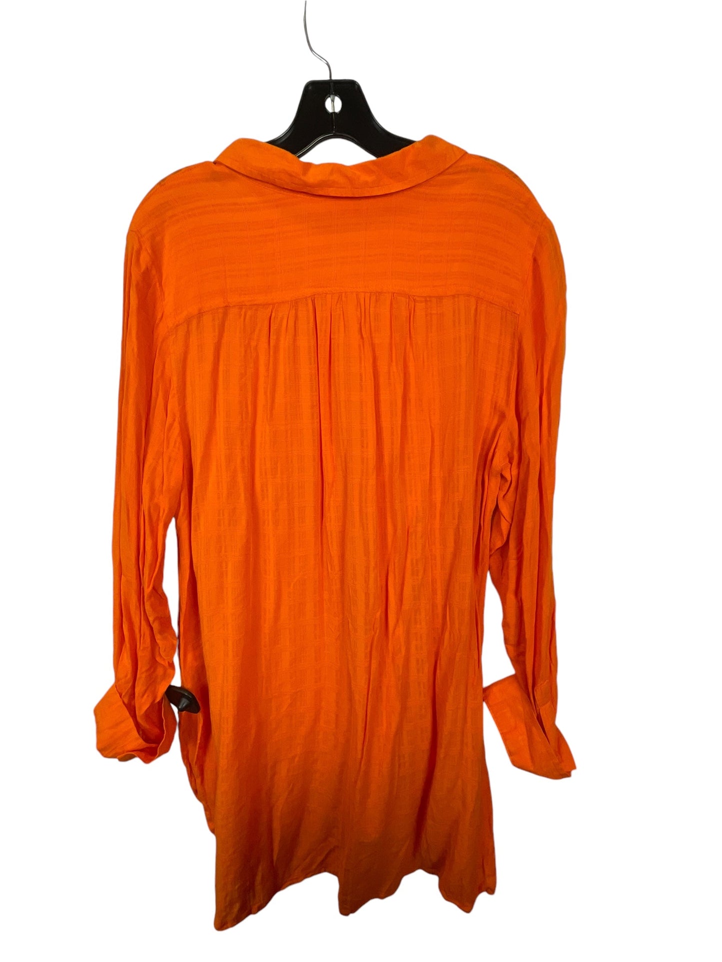 Top Long Sleeve By Cato In Orange, Size: 1x