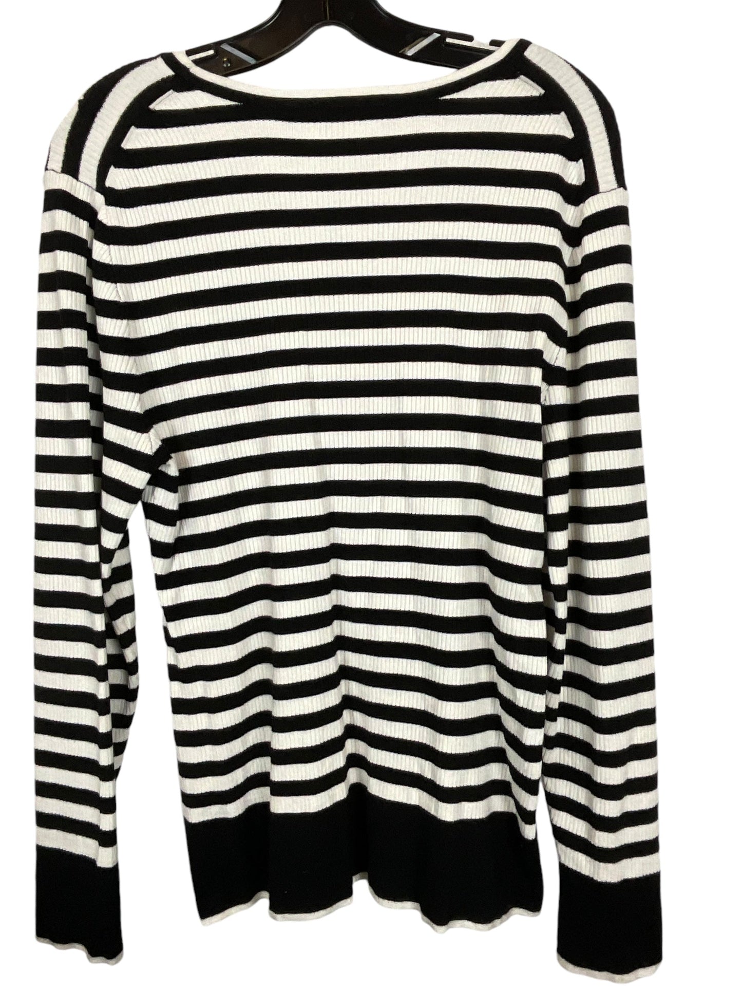 Top Long Sleeve Designer By Karl Lagerfeld In Striped Pattern, Size: Xl