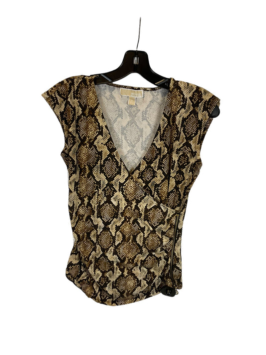 Snakeskin Print Top Sleeveless Designer Michael By Michael Kors, Size S