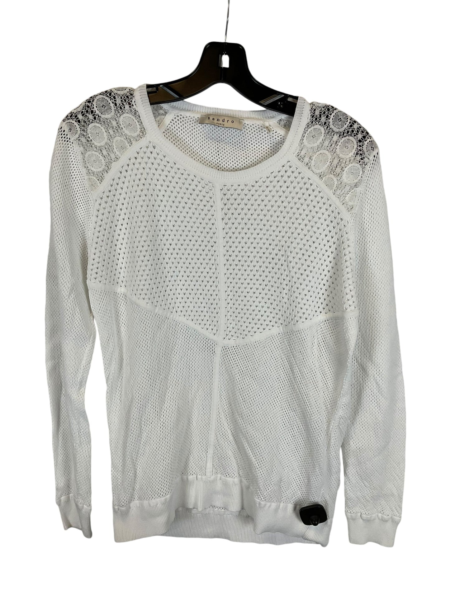 Top Long Sleeve Designer By Sandro In White, Size: L