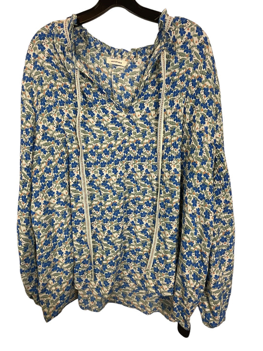 Top Long Sleeve By Max Studio In Blue & Green, Size: 2x