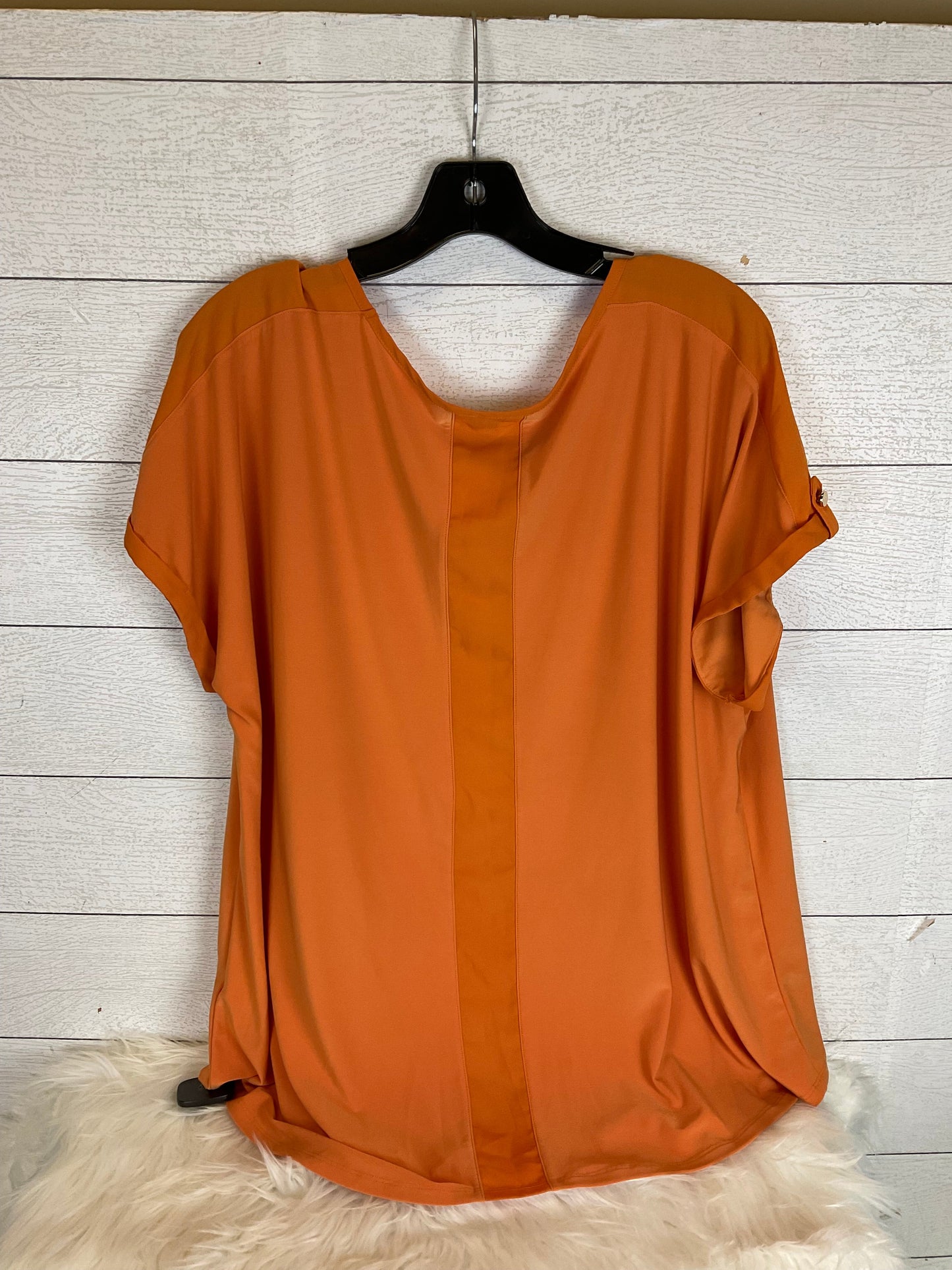 Orange Top Short Sleeve Cato, Size 1x