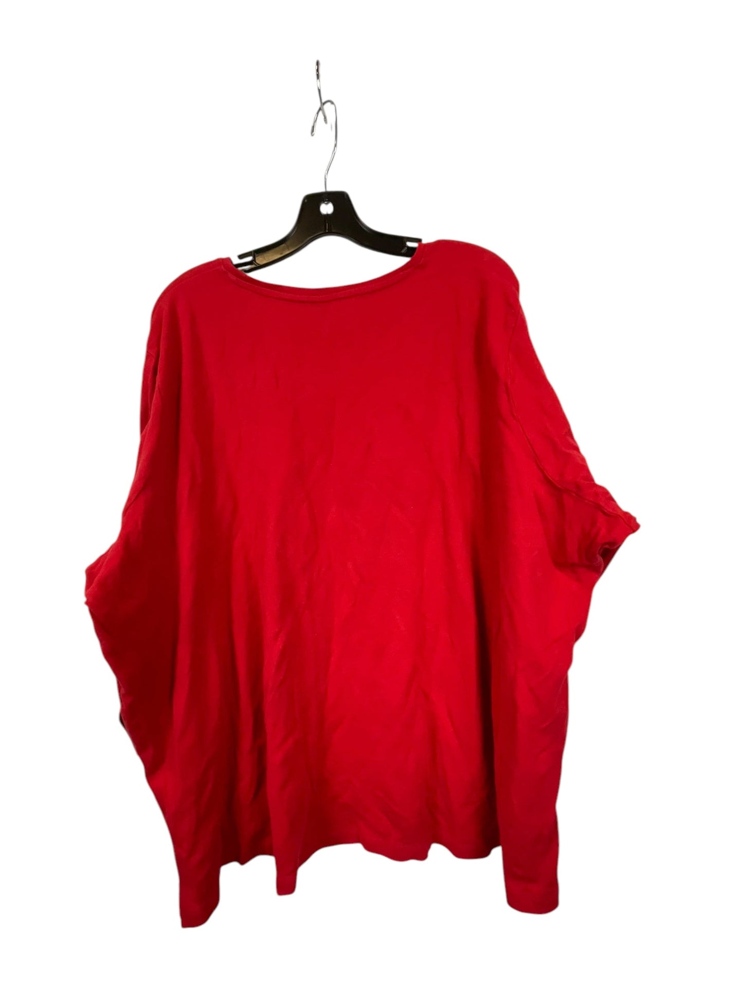 Top Long Sleeve By Kim Rogers In Red, Size: 3x