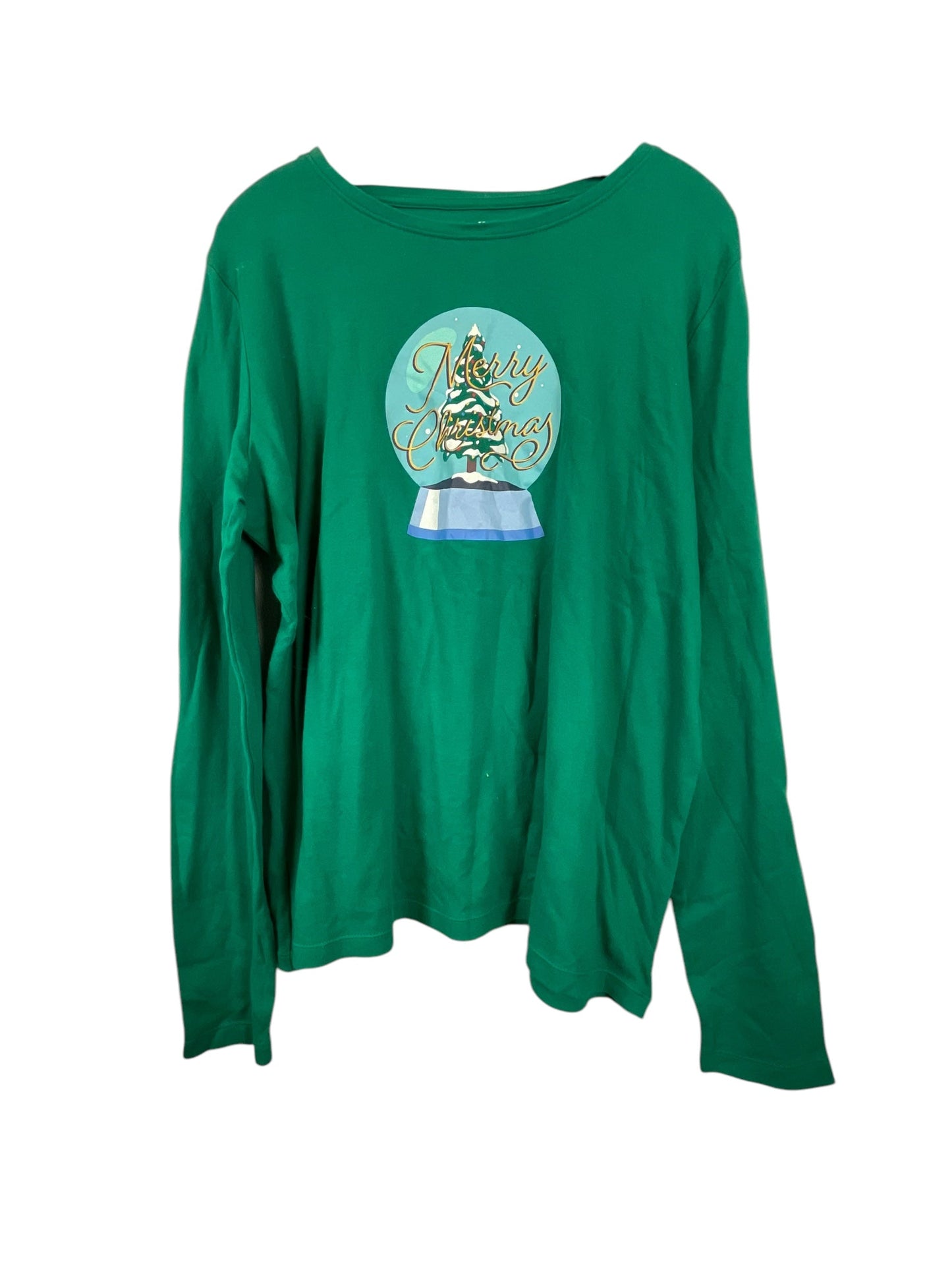 Top Long Sleeve By Kim Rogers In Green, Size: Xxl