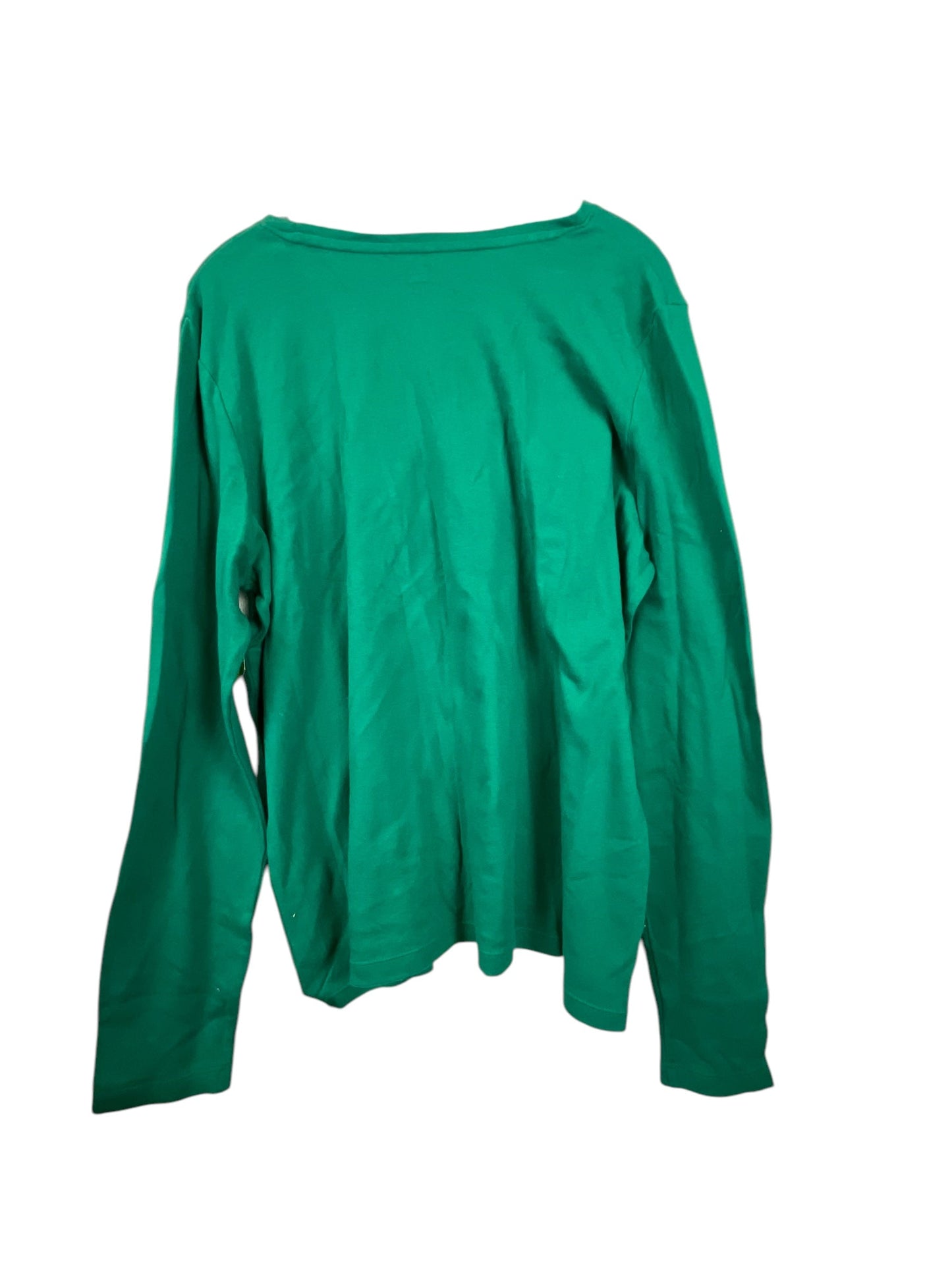 Top Long Sleeve By Kim Rogers In Green, Size: Xxl