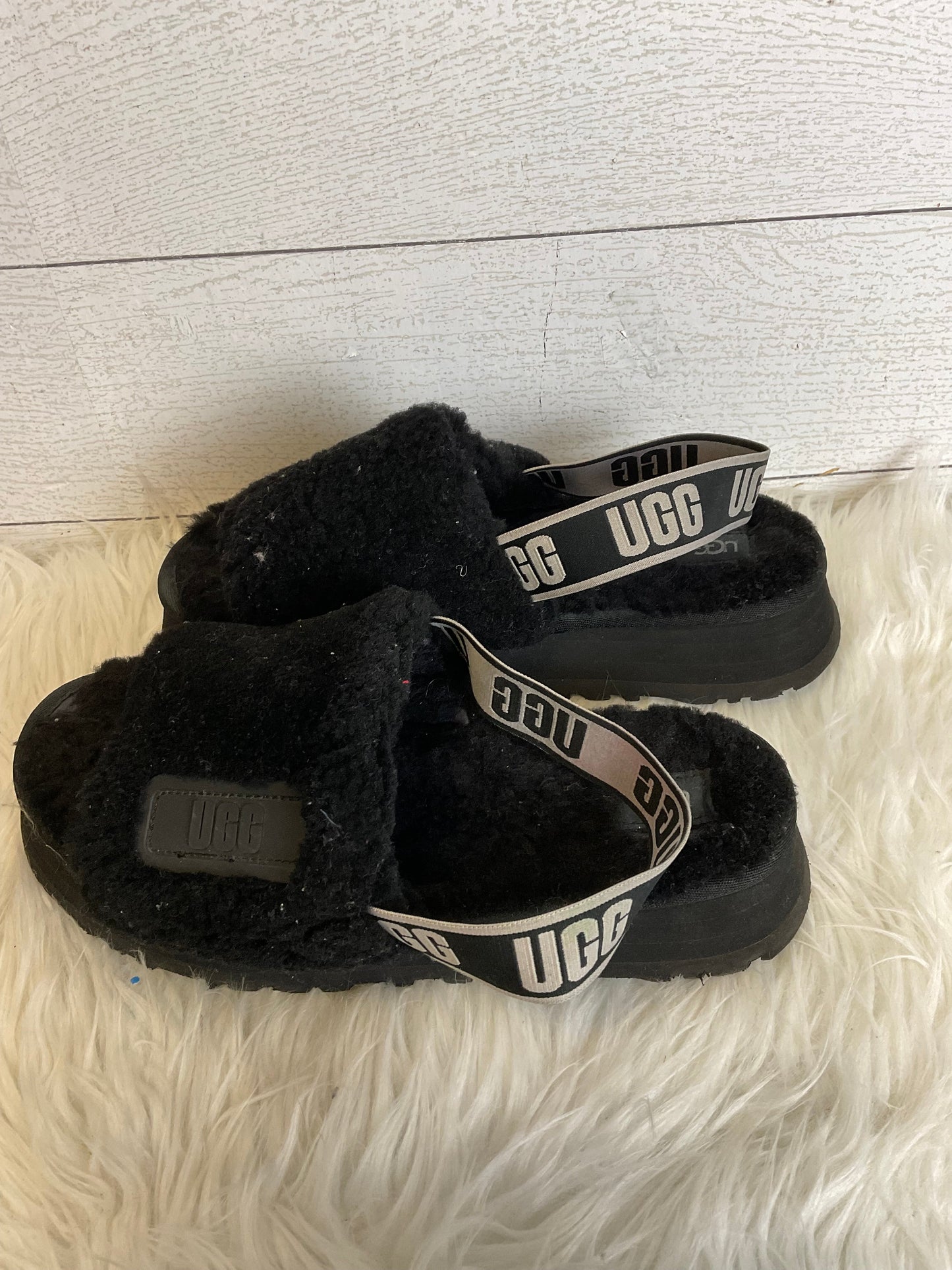 Sandals Designer By Ugg In Black, Size: 9