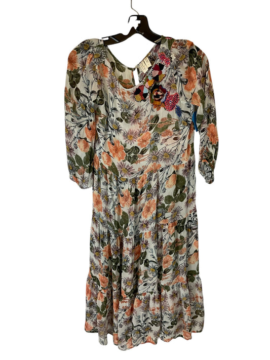 Dress Casual Midi By Anthropologie In Floral Print, Size: S