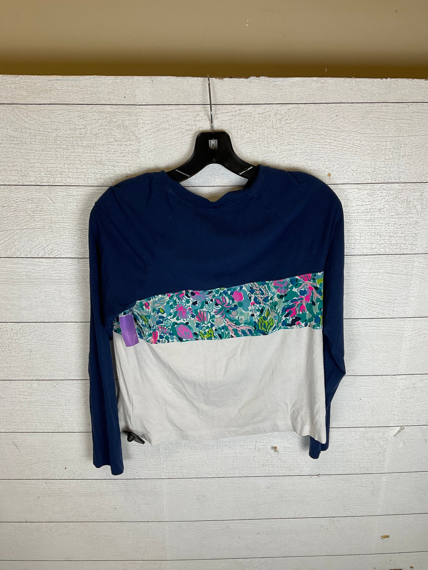 Blue Top Long Sleeve Designer Lilly Pulitzer, Size S