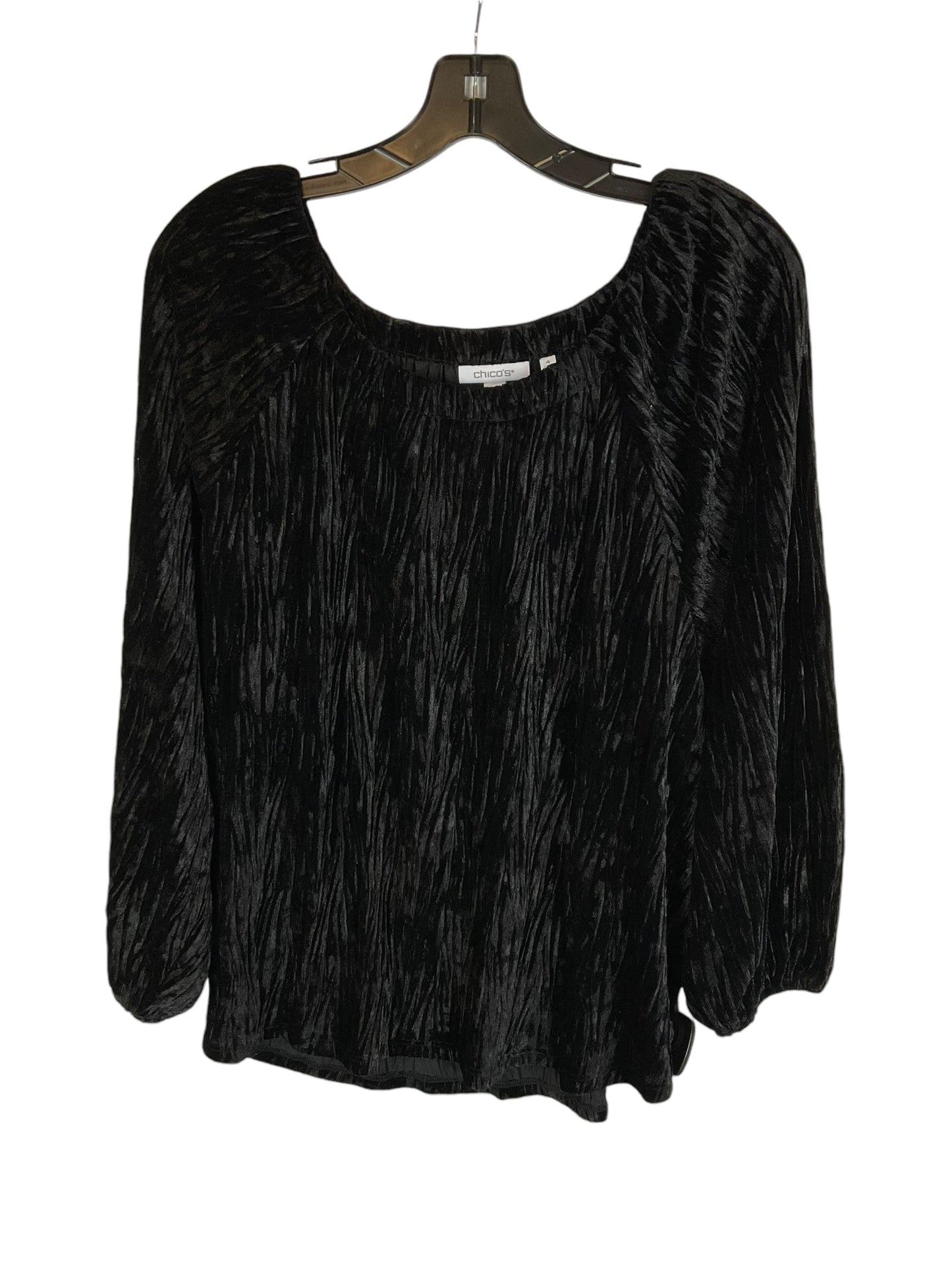 Top Long Sleeve By Chicos In Black, Size: Xxl