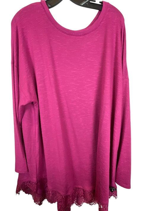 Top Long Sleeve By Cato In Pink, Size: 2x