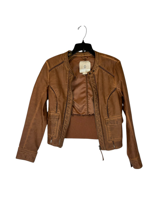 Jacket Moto By Anthropologie In Tan, Size: S