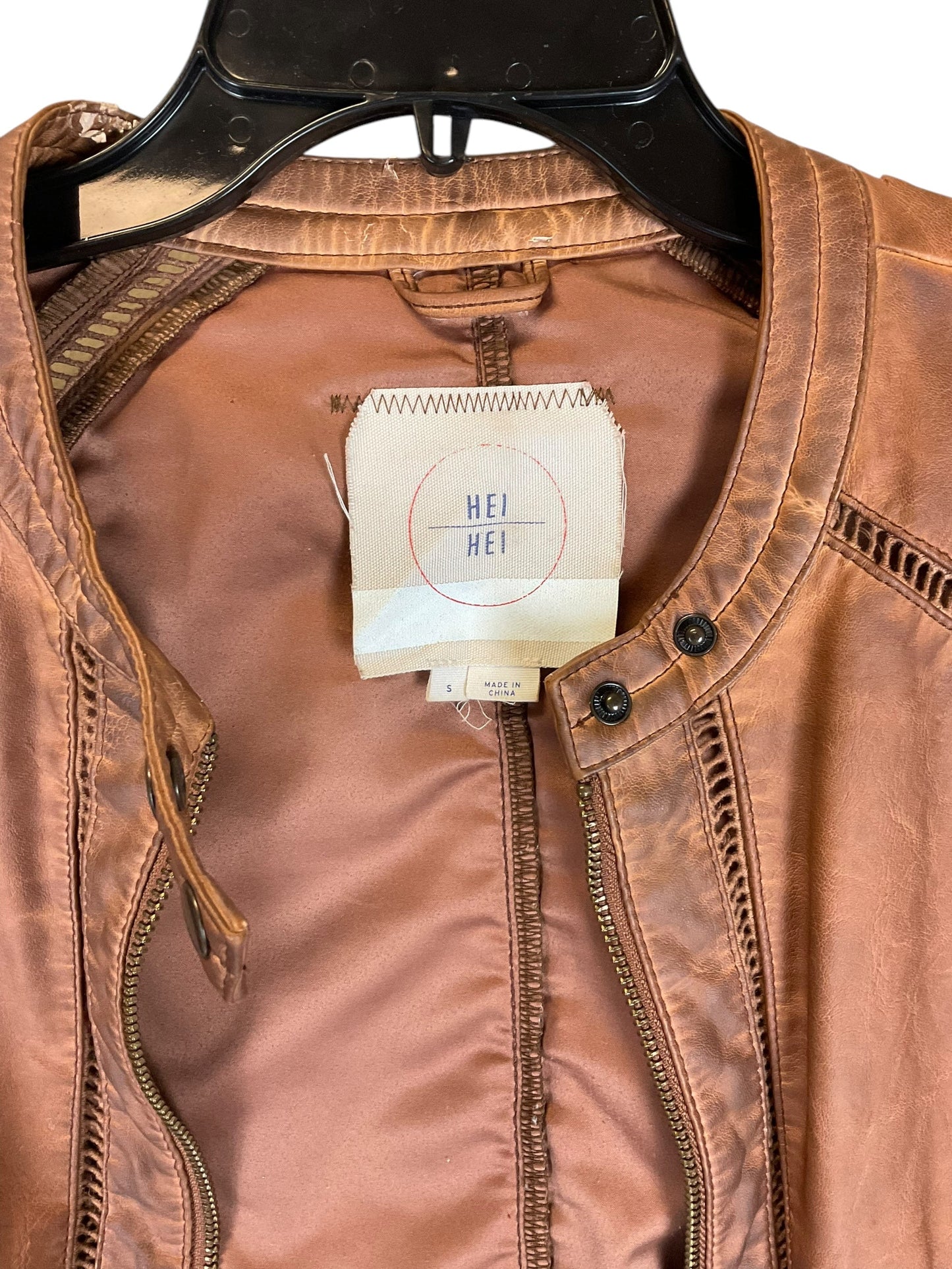 Jacket Moto By Anthropologie In Tan, Size: S