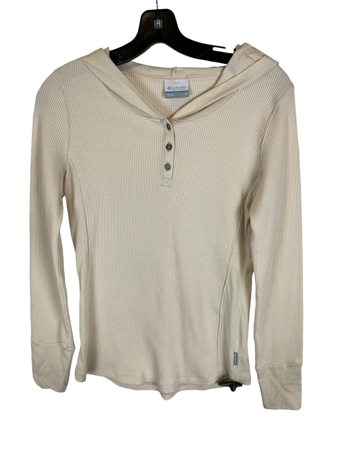 Sweatshirt Hoodie By Columbia In Beige, Size: M