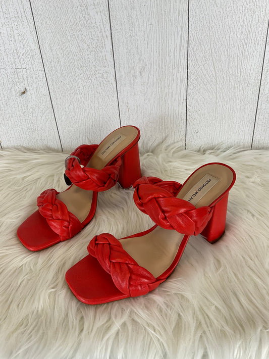 Sandals Heels Block By Antonio Melani In Red, Size: 9