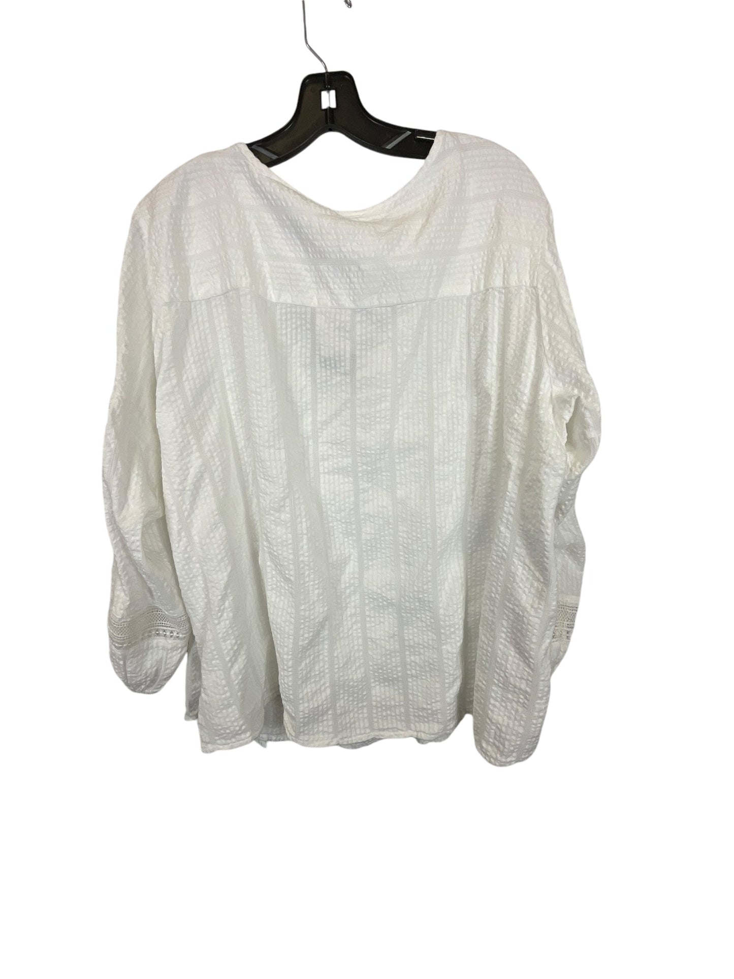 Top Long Sleeve By Lucky Brand In White, Size: 1x