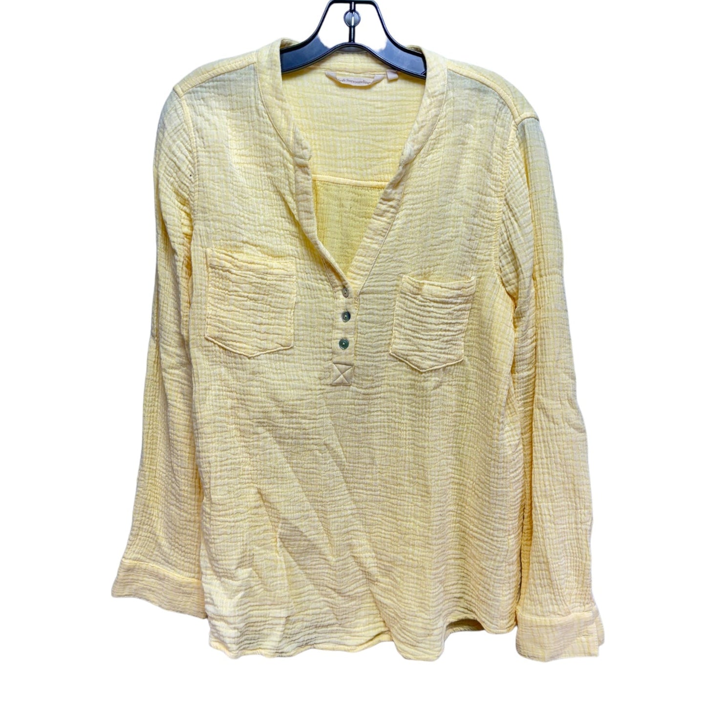 Top Long Sleeve By Soft Surroundings In Yellow, Size: M