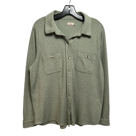 Top Long Sleeve By Faherty In Green, Size: L