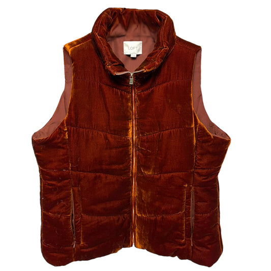 Velvet  Puffer Vest By Loft In Orange, Size: M