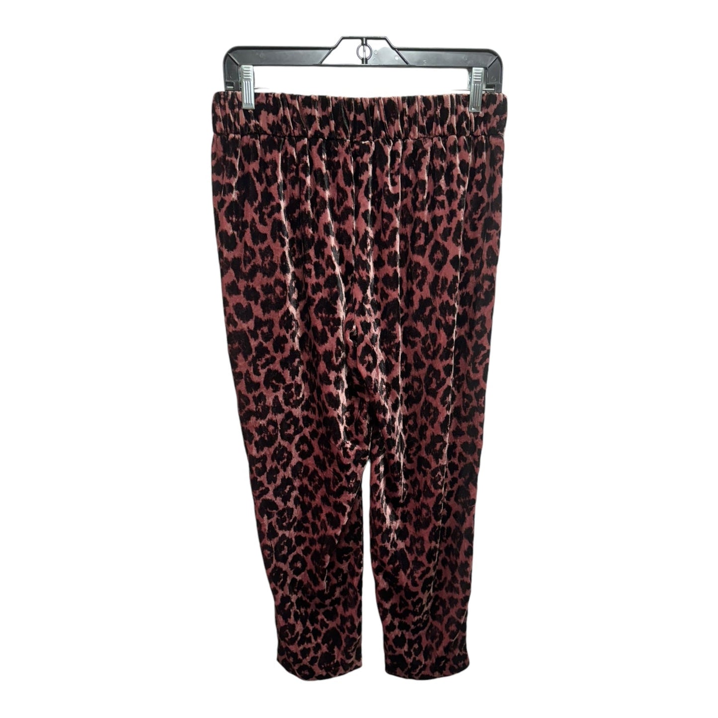 Pull-On Easy Pant By J. Crew In Rose Leopard Velvet, Size: 2