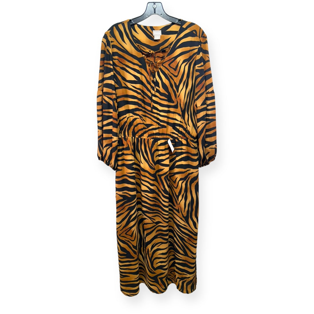 Tiger Print Maxi Dress Chicos, Size 18