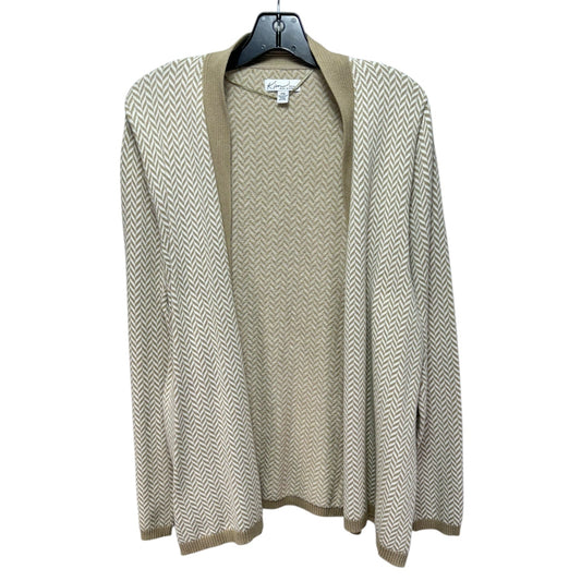 Sweater Cardigan By Kim Rogers In Cream & Tan, Size: Xl petite