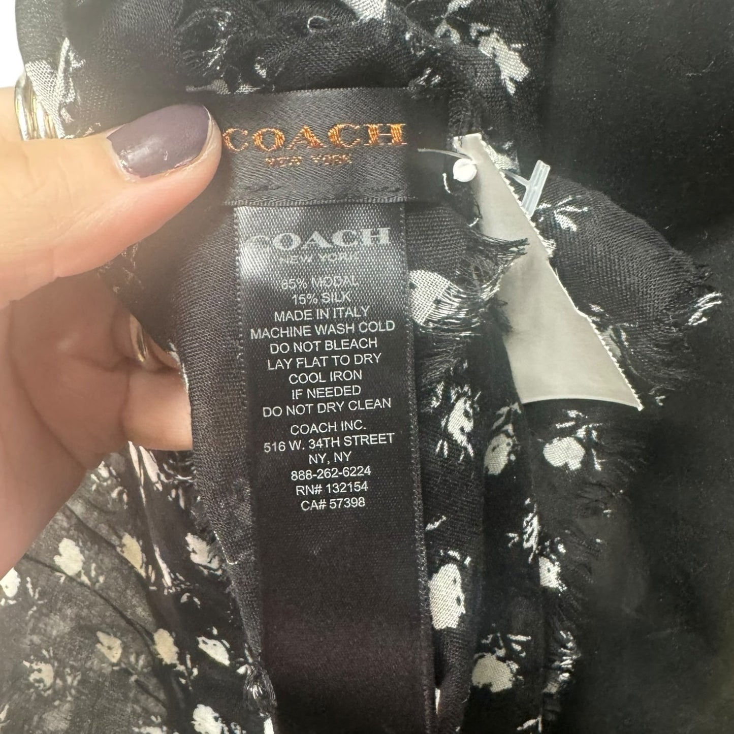 Silk Blend Scarf Designer By Coach