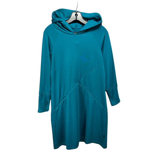 Hooded Athletic Dress By Betabrand In Aqua, Size: M