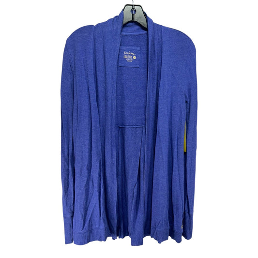 Elena Wrap Sweater Designer By Lilly Pulitzer Luxletic In Heathered Lapis Lazuli, Size: XS