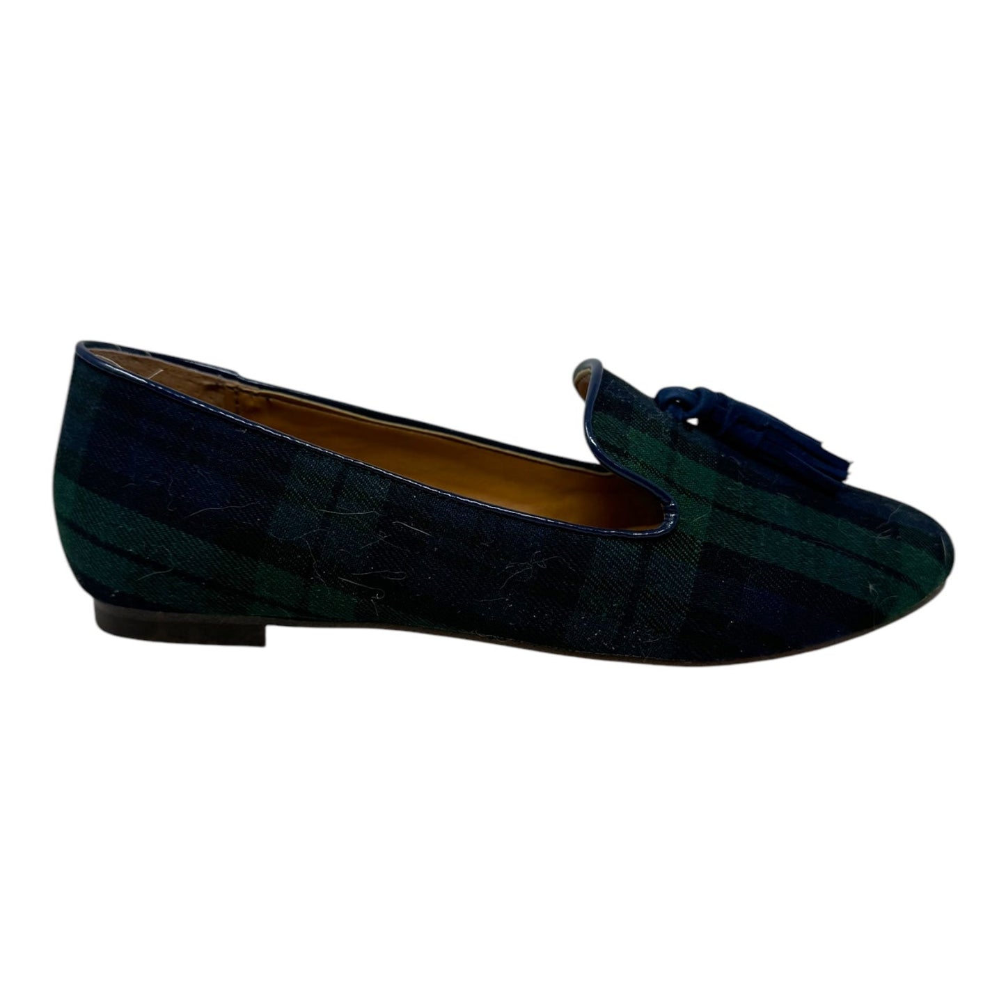 Tassel Smoking Loafers By J. Crew In Black Watch Plaid, Size: 6.5