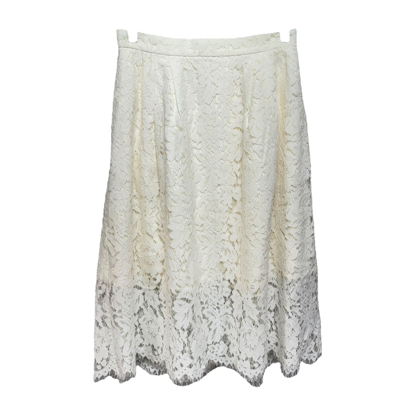 Lace 2 Piece Short Sleeve and Midi Skirt By J. Crew Collection In Cream, Size: 0