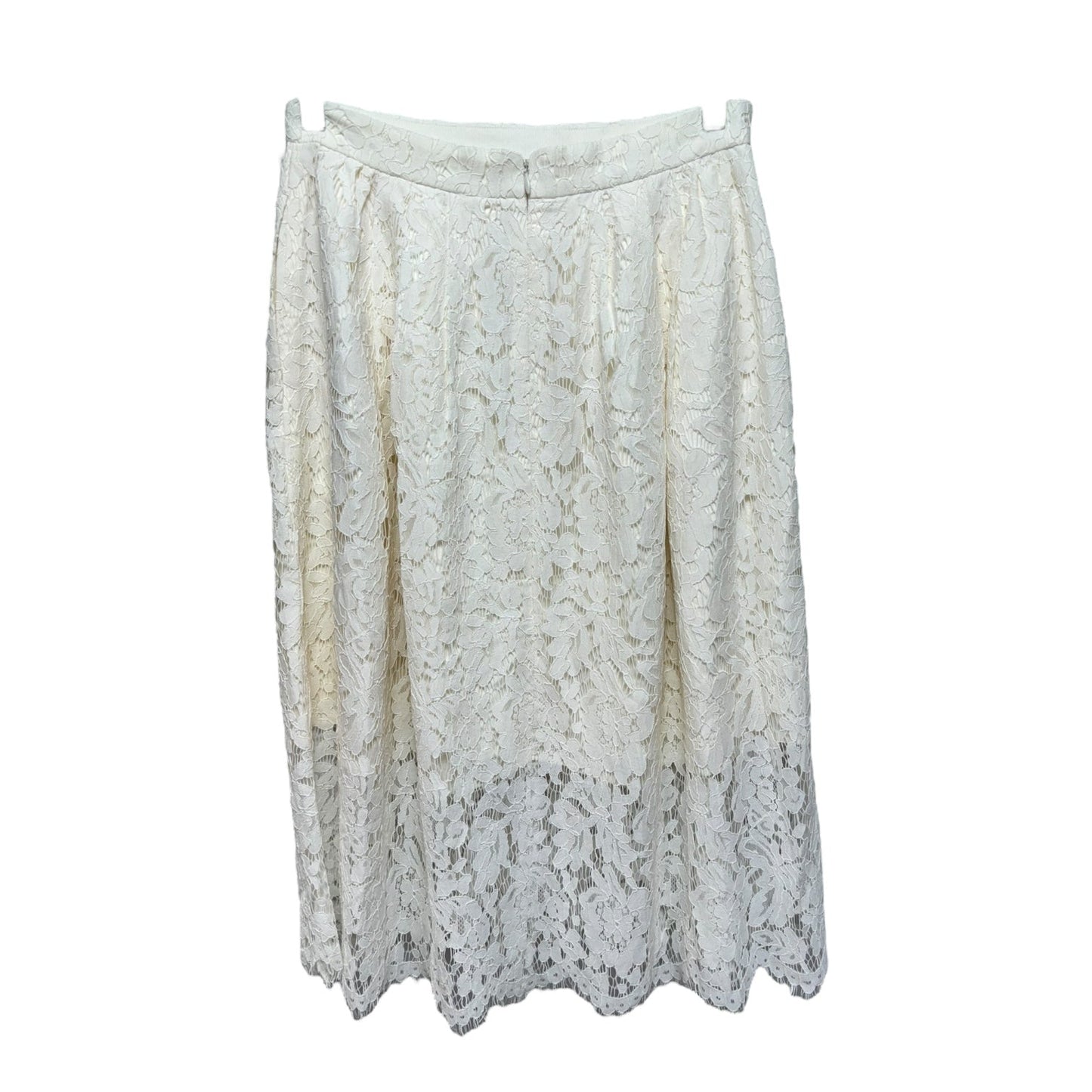 Lace 2 Piece Short Sleeve and Midi Skirt By J. Crew Collection In Cream, Size: 0