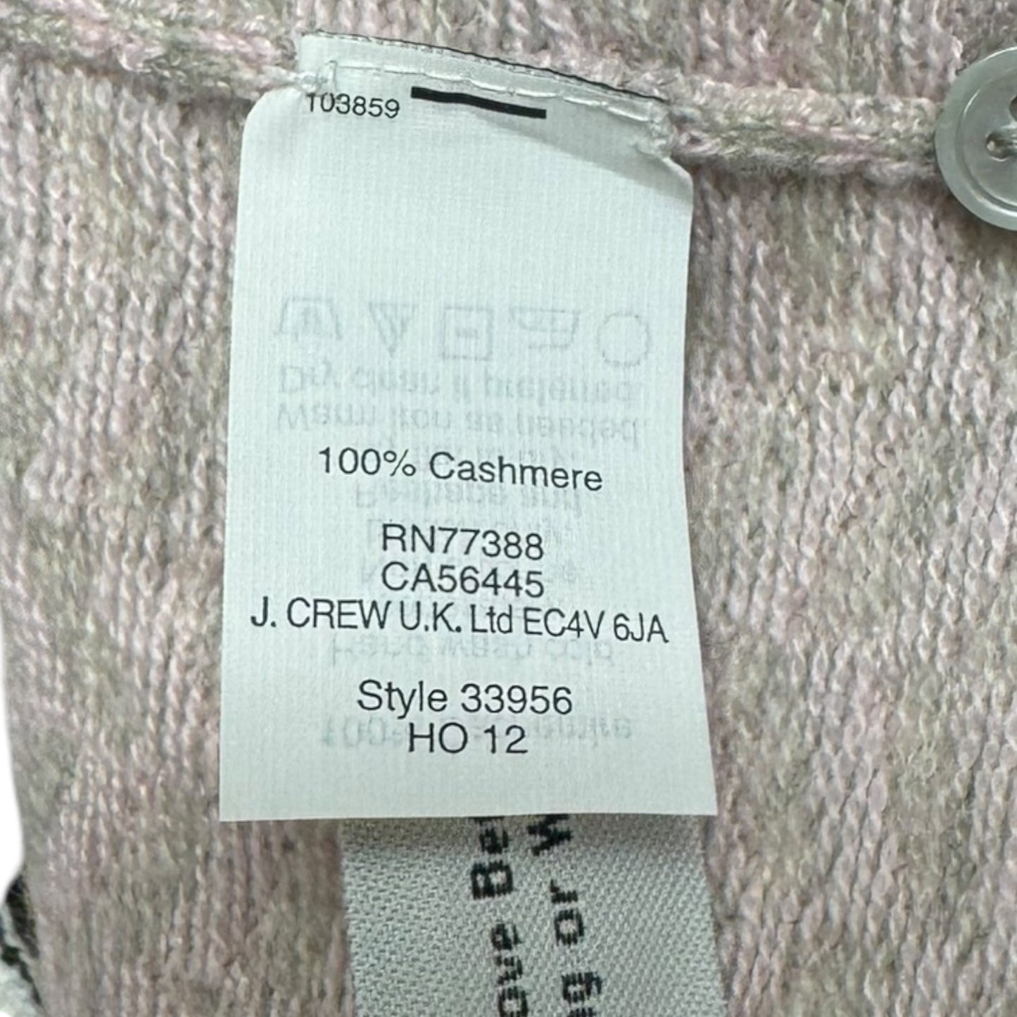 100% Italian Cashmere Herringbone Sweater By J. Crew Collection In Green & Pink, Size: S