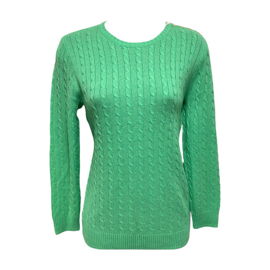 Cashmere Cable Knit Pullover Sweater By J. Crew Collection In Green, Size: XS