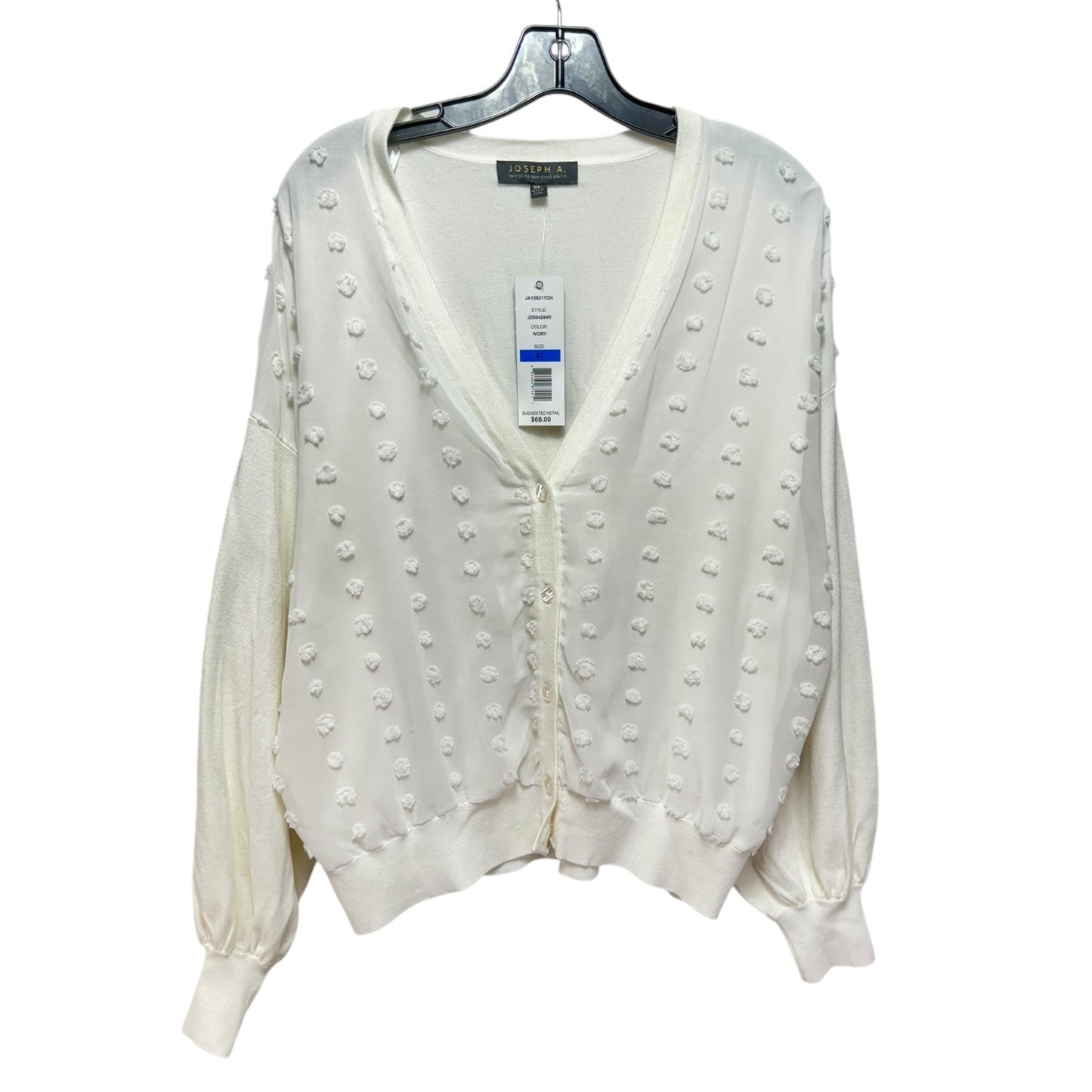 Sweater Cardigan By Joseph A. In White, Size: Xl