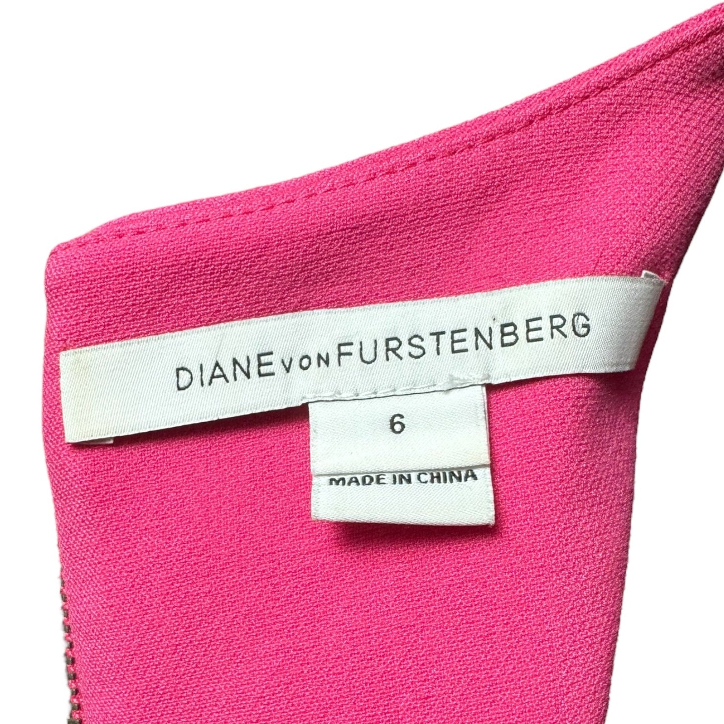 Carrie Crewneck Sheath Dress Designer By Diane Von Furstenberg In Pink, Size: 6