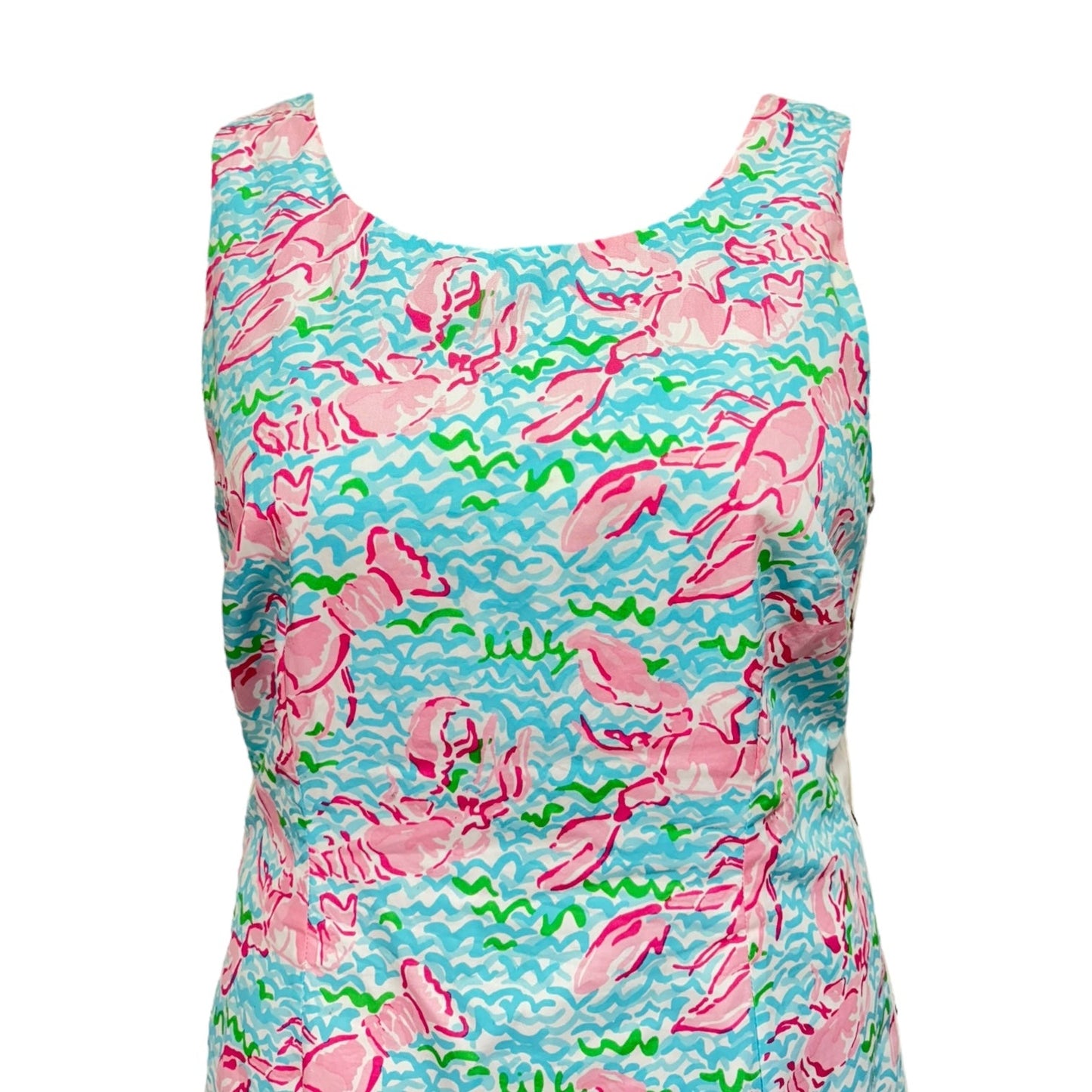 Delia Shift Dress in Lobstah Roll Designer By Lilly Pulitzer In Blue & Pink, Size: 10