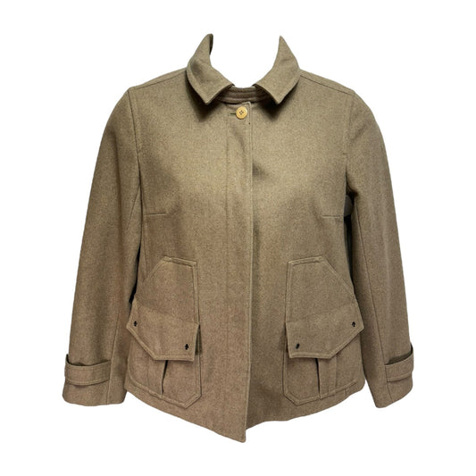 Jacket Wool By J. Crew In Taupe, Size: M