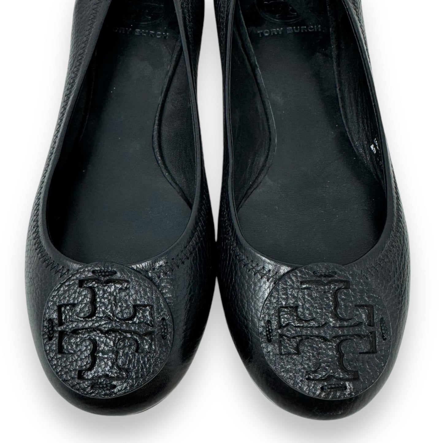 Minnie Travel Ballet Flats Designer By Tory Burch In Black, Size: 8