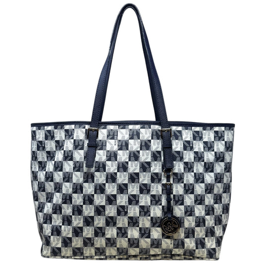 Jet Set Leather Travel Tote By Michael By Michael Kors In Navy & White, Size: Large