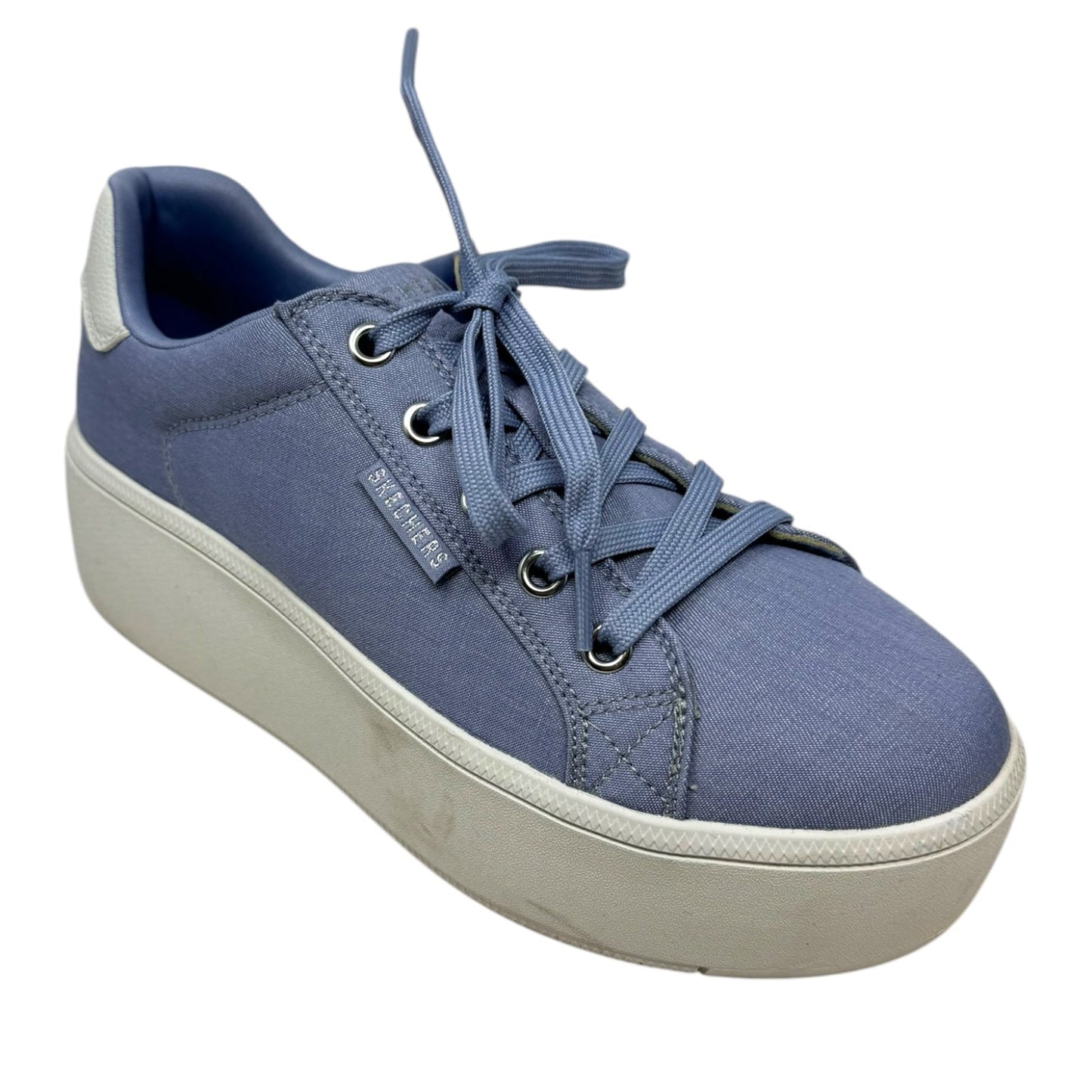 Plateau Chambray Shoes Sneakers Platform By Skechers In Blue, Size: 6.5