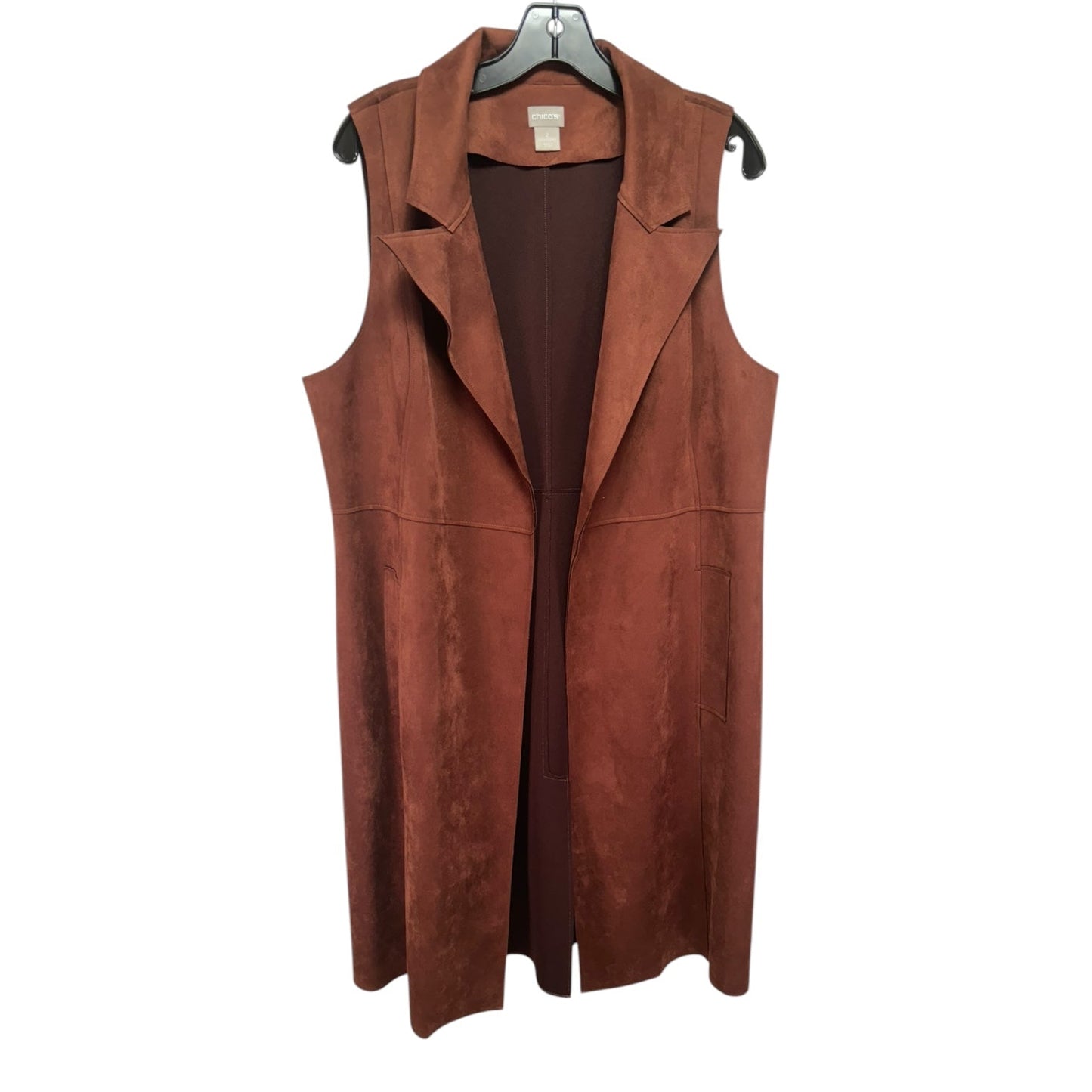 Faux Suede Vest By Chicos In Brown, Size: L