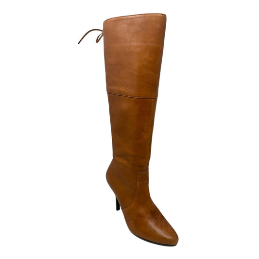 Lavinia Heeled Knee High Leather Boots By Ralph Lauren In Brown, Size: 7