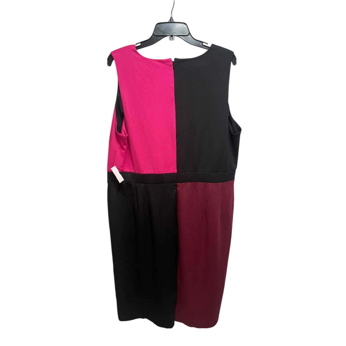 Colorblock Dress Casual Midi By Lane Bryant In Black & Pink, Size: 20