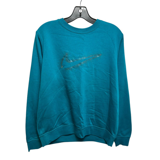 Athletic Top Long Sleeve Crewneck By Nike Apparel In Teal, Size: M