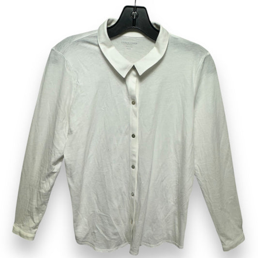 Top Long Sleeve By Eileen Fisher In White, Size: Mp