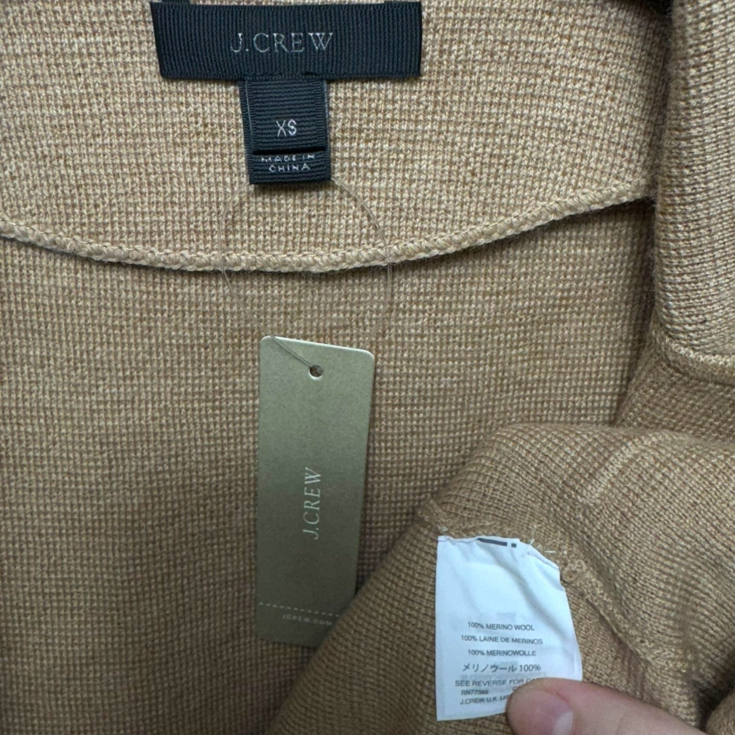 Merino Sweater Cardigan By J. Crew In Tan, Size: Xs